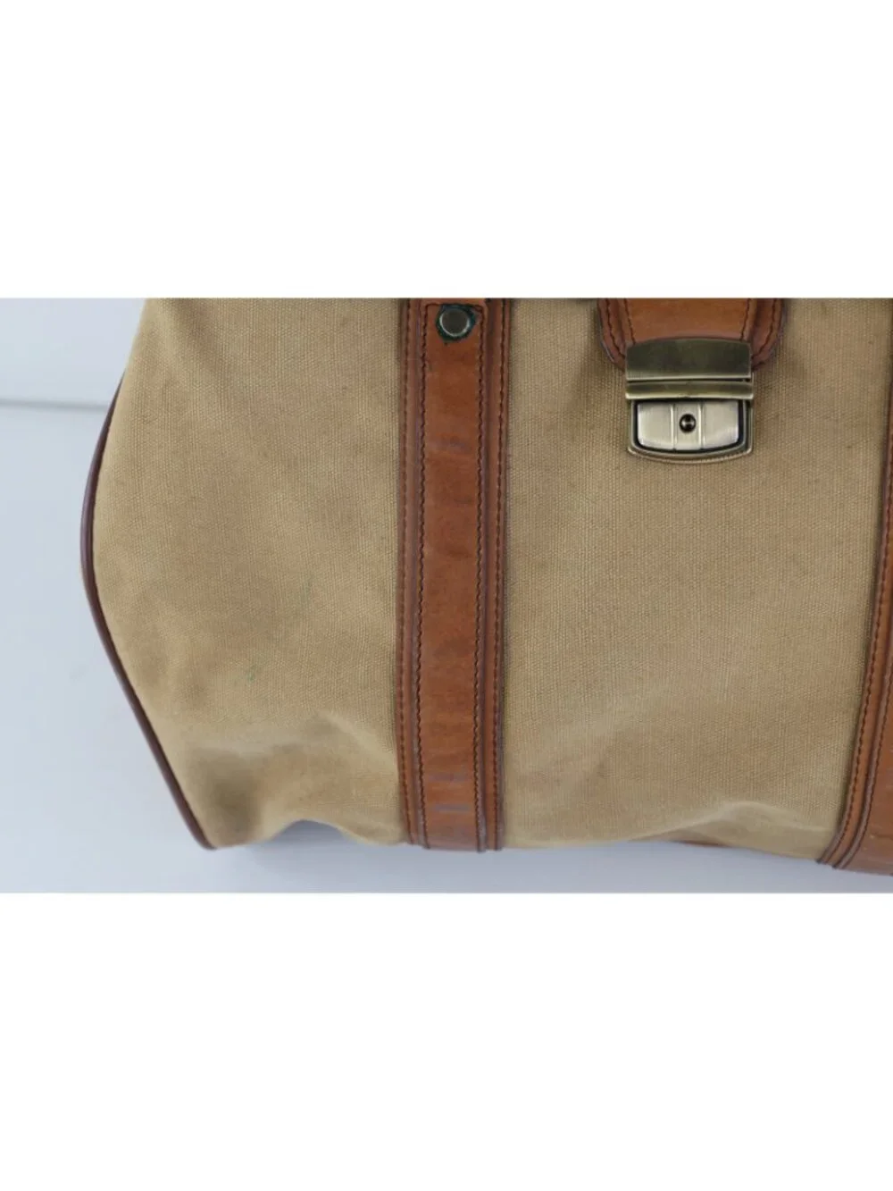 Vintage 90s Streetwear Distressed Canvas Leather Handled Pull Open Doctors Bag